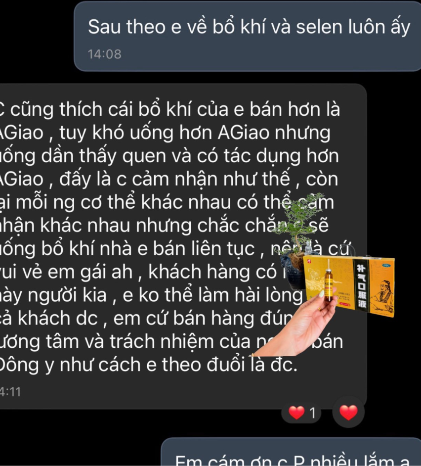 Nước Uống Bổ Sung Khí Huyết Tổng Hợp - Bồi Bổ Sinh Khí (Hộp 12 Ống)