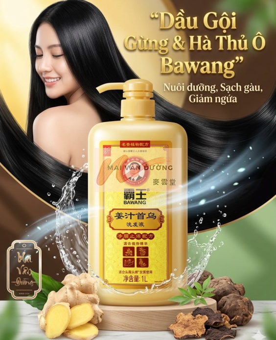 DẦU GỘI BAWANG GỪNG - GIẢM NGỨA DA ĐẦU